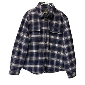 Jachs New York Mens Plaid Flannel Lined Shirt Jacket Size XL Blue Gray Shacket